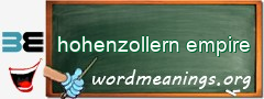 WordMeaning blackboard for hohenzollern empire